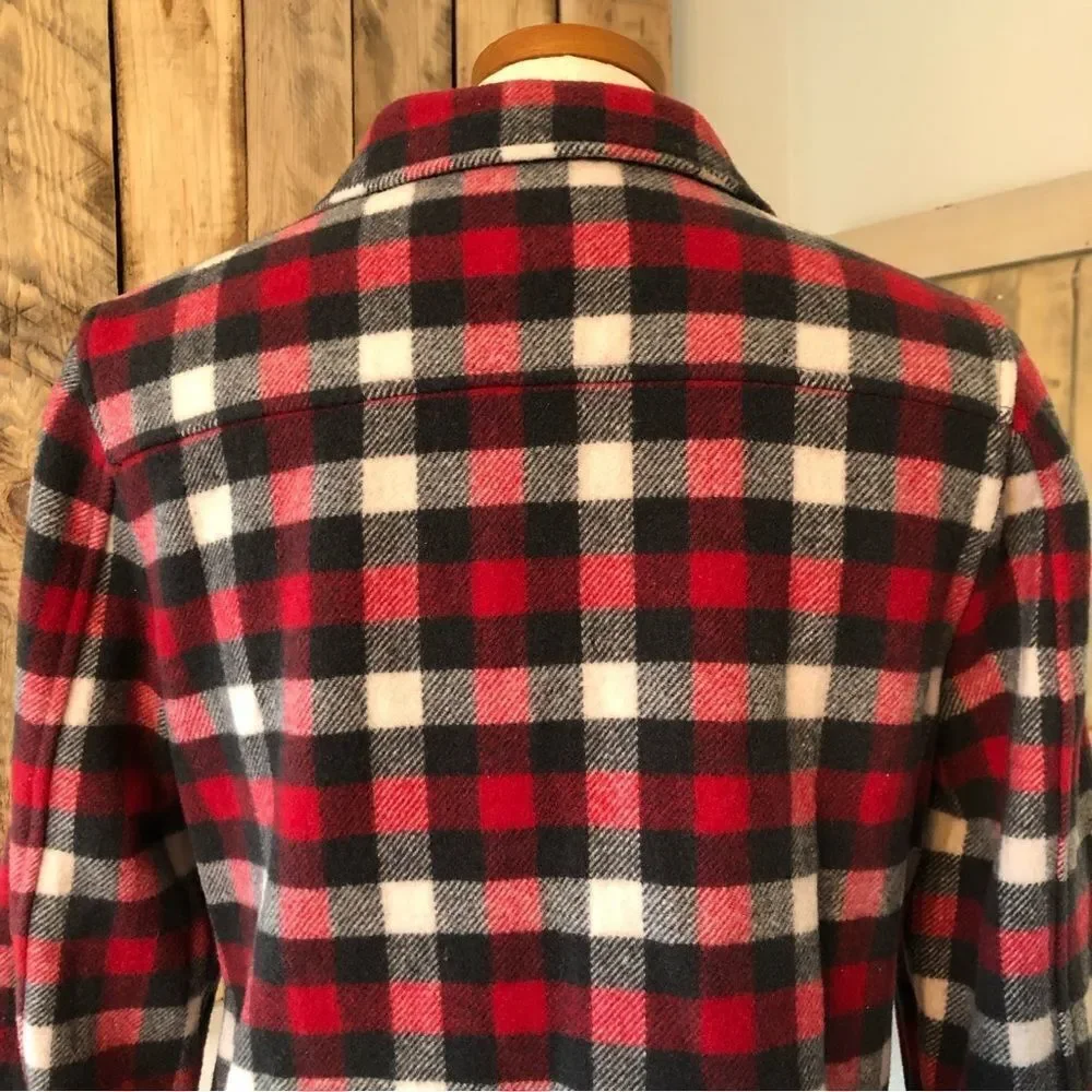 WOOLRICH Plaid Multi Color Thick‎ Zip Up Jacket With Pockets Size Medium